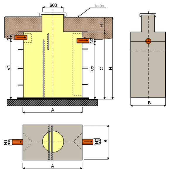 Odlučovač tuků - schema 1